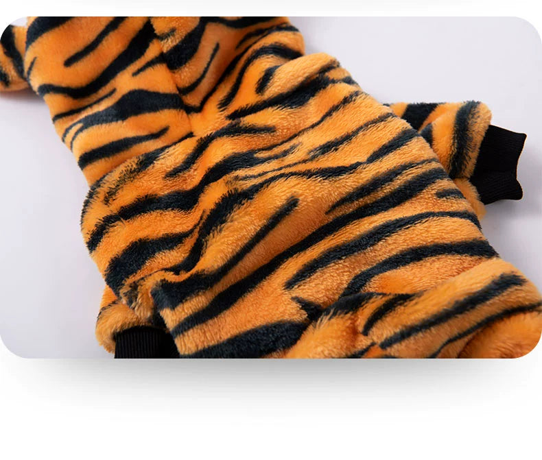 Cat Clothes Tiger Outfit Thermal Cotton-Padded Clothes Kitten Blue Cat British Shorthair Muppet Autumn and Winter Pet Dog Four-Legged Clothes