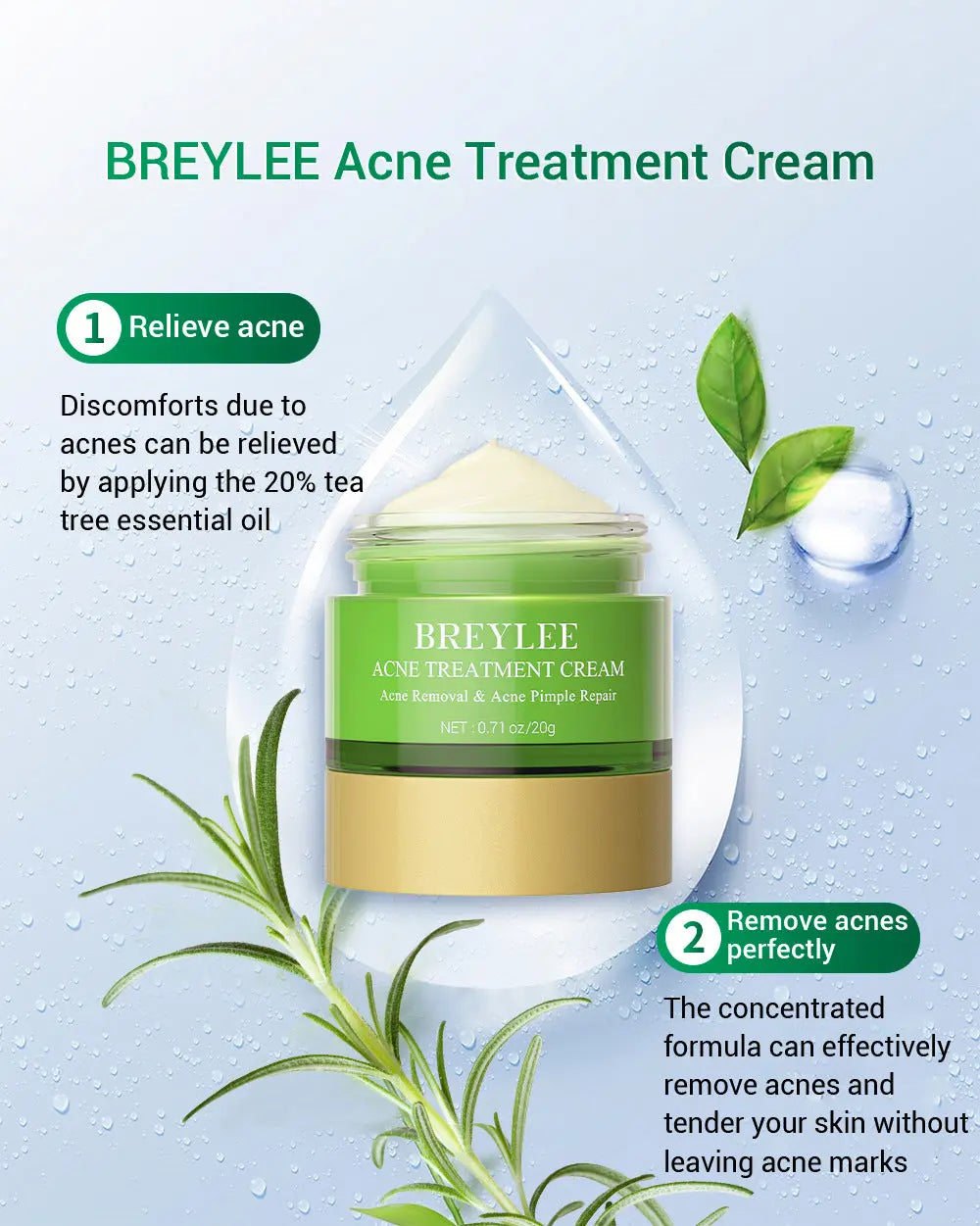 BREYLEE Acne Treatment Set 4pcs Facial Cleanser Toner Serum Cream Skin care Nova Trendz