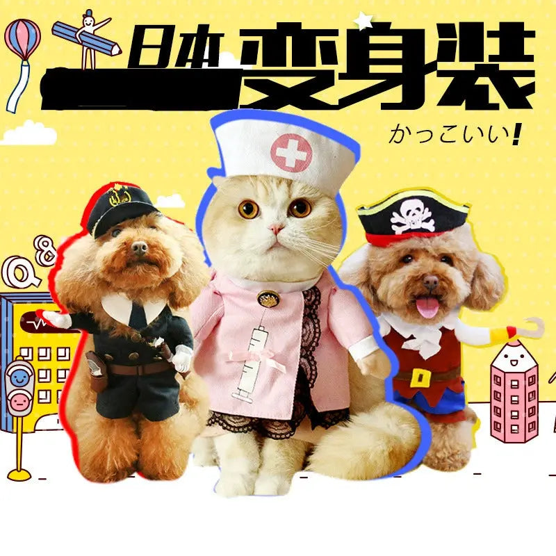 Cat Transformation Funny Pet Upright Pet Costume Cat Clothes Dog Funny Cat British Shorthair Cute Thin Summer Clothing - Nova Trendz