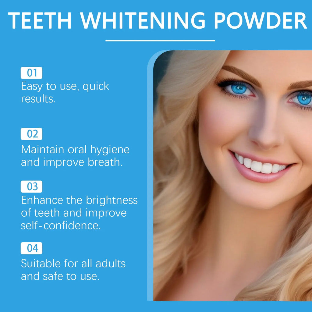 Teeth Whitening Powder Remove Yellow Plaque Stains Enamel Repair Dental Cleaning Toothpaste Fresh Breath Oral Hygiene Tooth Care Nova Trendz