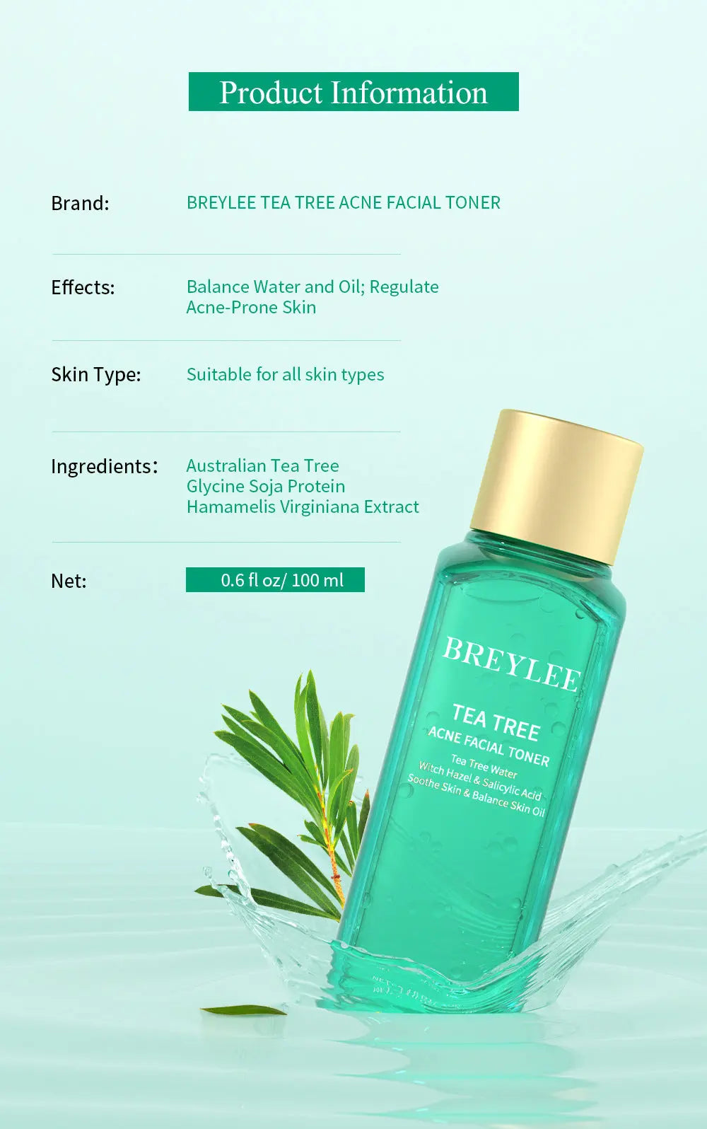 BREYLEE Acne Treatment Set 4pcs Facial Cleanser Toner Serum Cream Skin care Nova Trendz