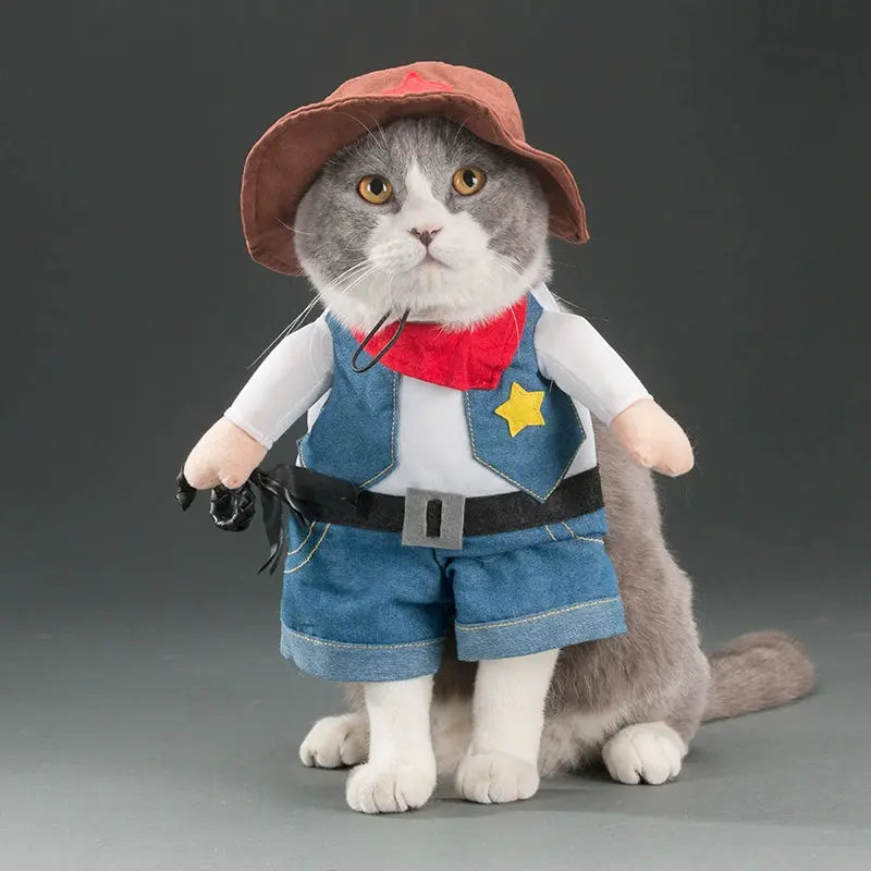 Cat Transformation Funny Pet Upright Pet Costume Cat Clothes Dog Funny Cat British Shorthair Cute Thin Summer Clothing - Nova Trendz