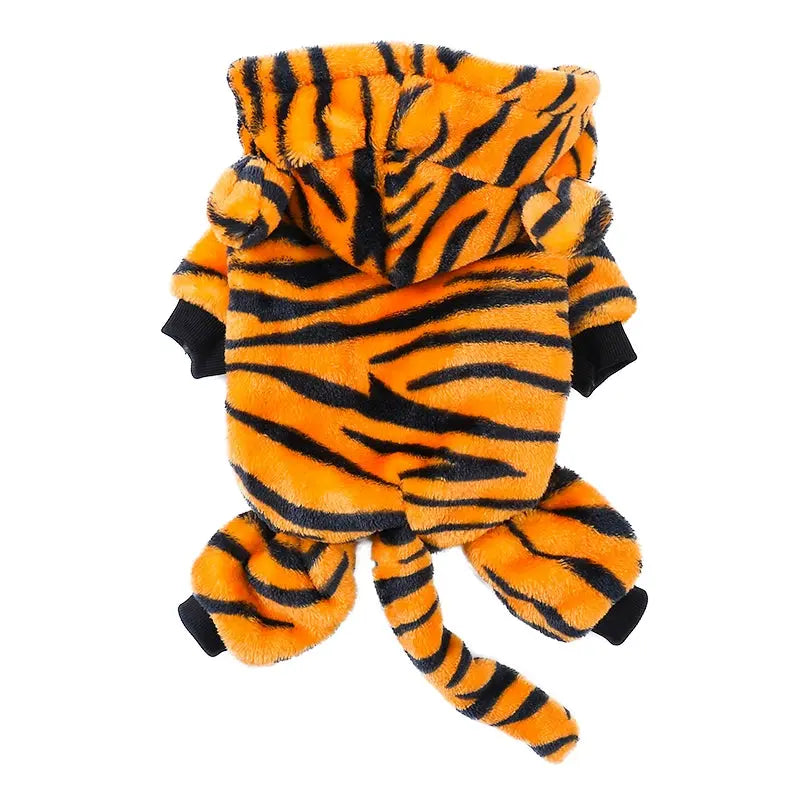 Cat Clothes Tiger Outfit Thermal Cotton-Padded Clothes Kitten Blue Cat British Shorthair Muppet Autumn and Winter Pet Dog Four-Legged Clothes - Nova Trendz