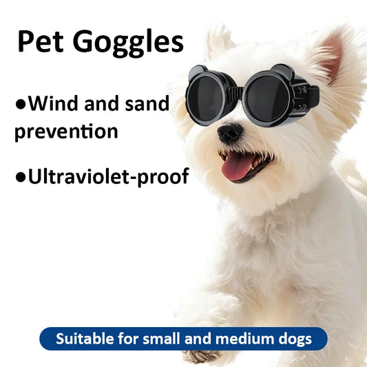 Dog Sunglasses Dog Goggles UV Protection Anti Wind/Dust Pet Eye Wear Protection with Adjustable Strap for Small or medium Dogs