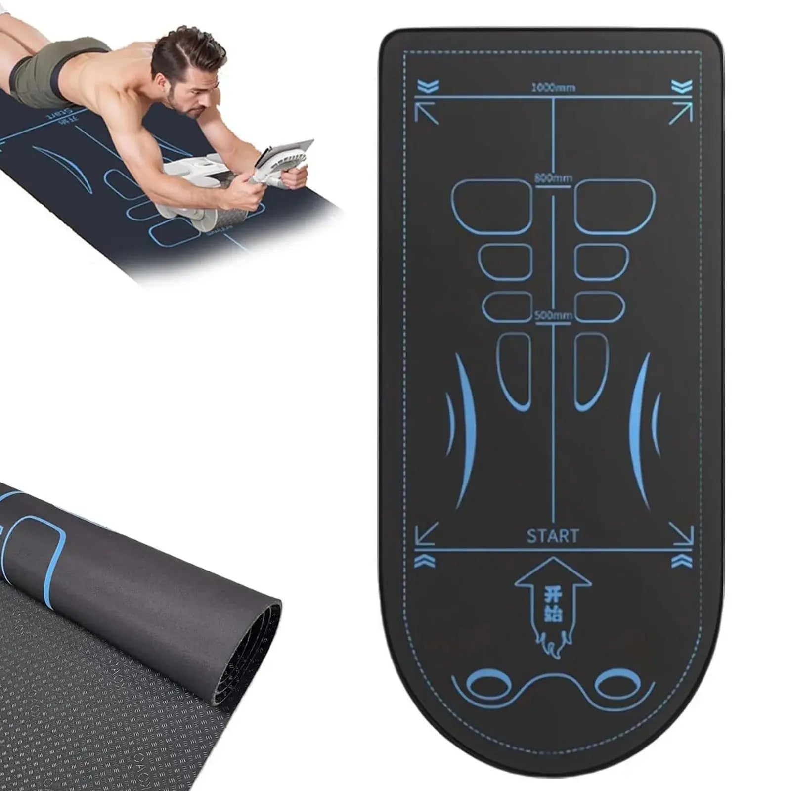 Yoga Mat For Abdominal Wheel Home Anti-Slip Shock Absorber Mute Fitness Exercise Floor Mat Reusable Thickened Kneeling Mat Nova Trendz