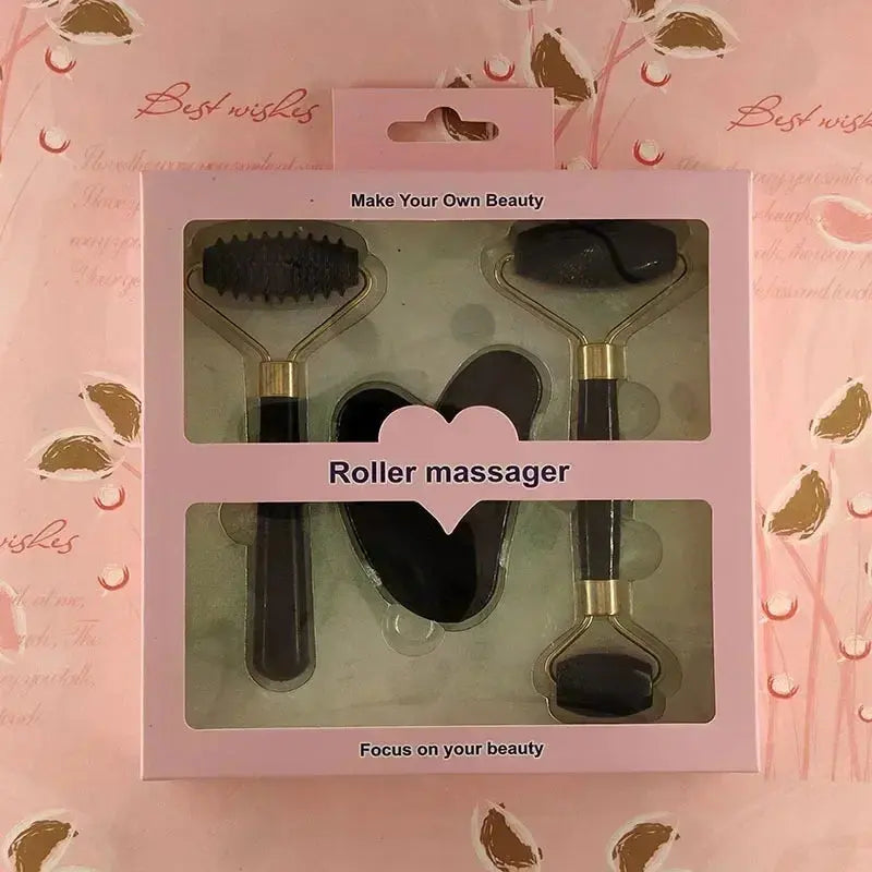 3Pcs Resin Facial Massager Massage Roller for Face Body Neck Eyes Guasha Scraping Board Anti-Wrinkle Beauty Skin Care Tools Nova Trendz