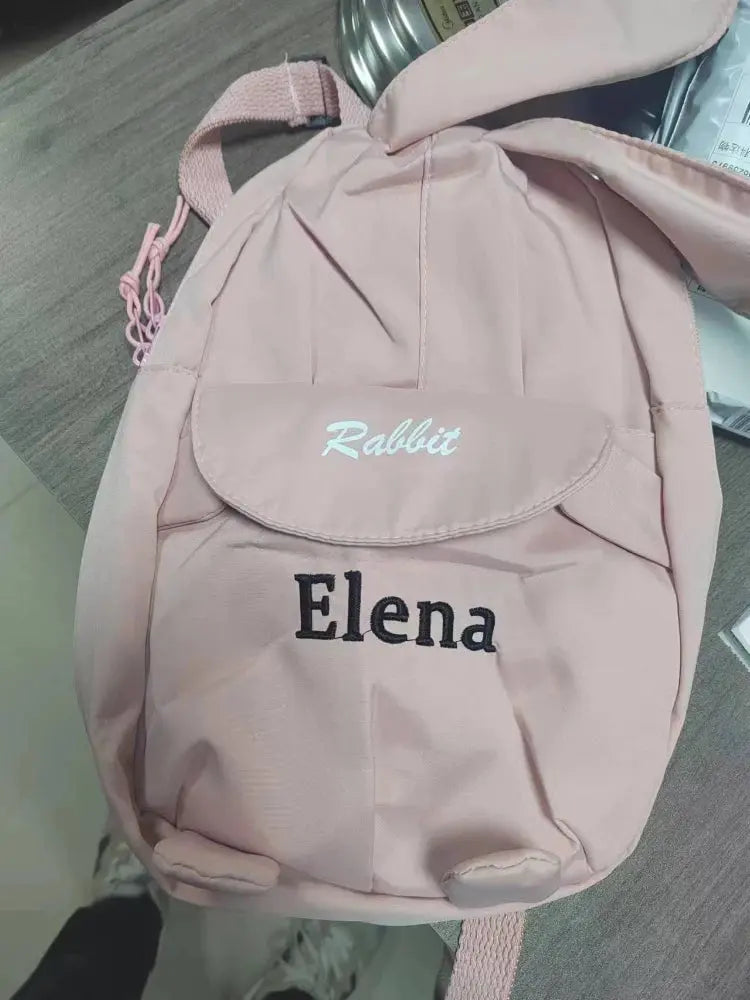 Personalized Custom name Embroidered Newborn letter Nursery Baby Rabbit Backpack School Children bag Gifts Bunny Nova Trendz