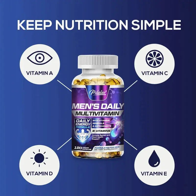 Men's Daily Multivitamin Supplement - Provides Cognitive Brain Health, Energy and Stamina, and Muscle Mass Vegan Nova Trendz