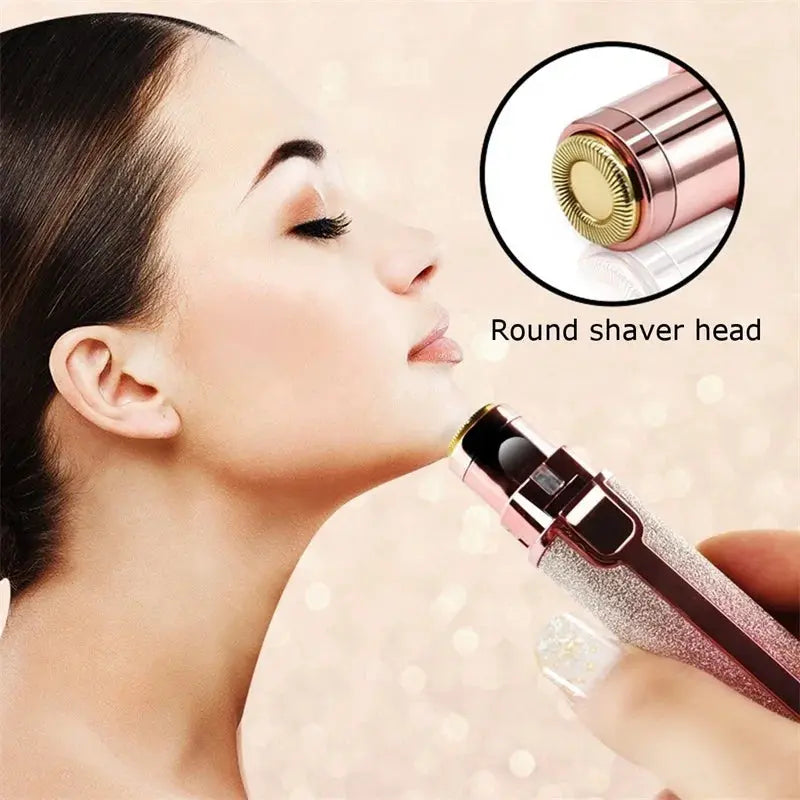 2 In1 Electric Eyebrow Trimmer Painless Eye Brow Mini Shaver Razors Portable Facial Hair Remover Women Built-in LED Light Nova Trendz