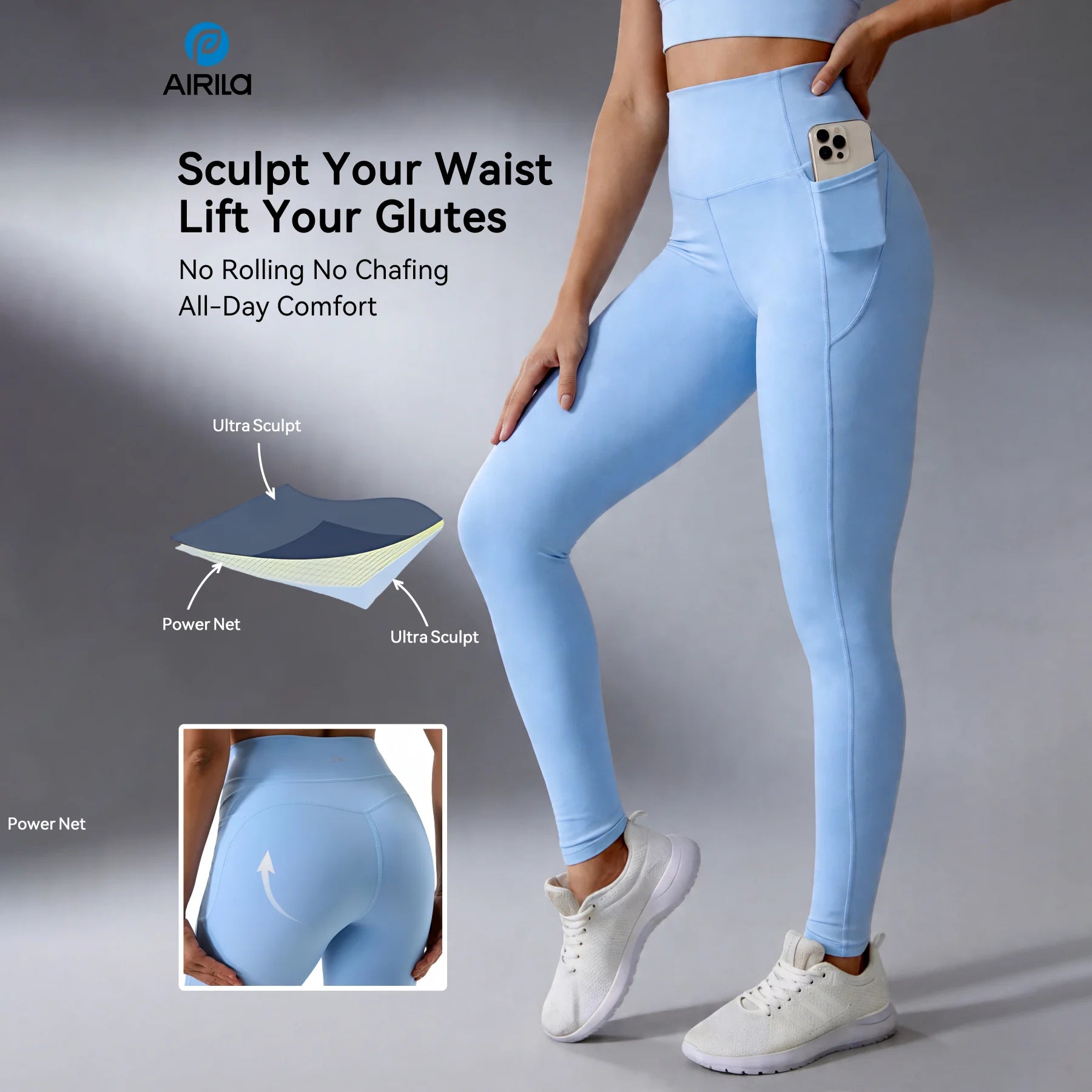 High Waist Ankle-Length Yoga Pants with Phone Pocket, High Stretch Butt Lifting & Tummy Control, Breathable Soft Gym Leggings Nova Trendz