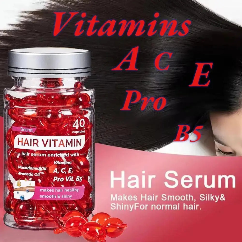 Smooth Silky Hair Vitamin Capsule Keratin Complex Oil Hair Care Repair Damaged Hair Serum Nourishing Moroccan Hair Oil Nova Trendz