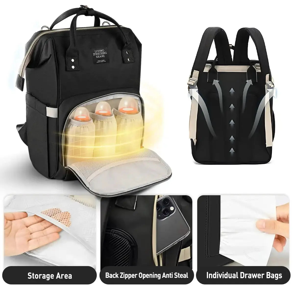 Nappy Backpack Bag Mummy Large Capacity Bag Mom Baby Multi-Function Waterproof Outdoor Travel Diaper Bags Nova Trendz