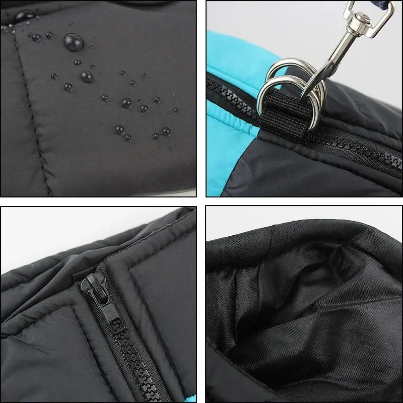 Waterproof dog Clothing Pet Coat Winter thermal vest Thickened zipper jacket Dog clothing for small to medium sized dogs - Nova Trendz