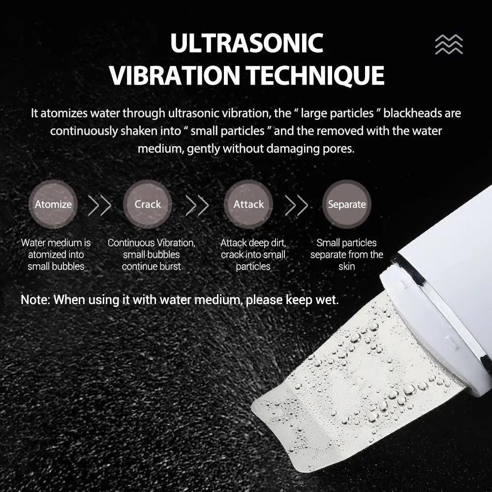 Skin Scrubber Ultrasonic Facial Machine for Home Use Spatula for Blackhead Remover Shovel Peeling Pore Cleaner Face Lift Massage - Nova Trendz