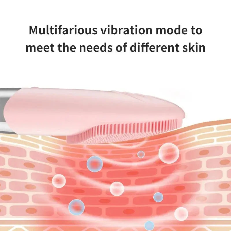 Electric Facial Cleansing Brush Silicone Sonic Face Cleaner Deep Pore Cleaning Skin Massage Intelligent Cleansing Brush Device - Nova Trendz