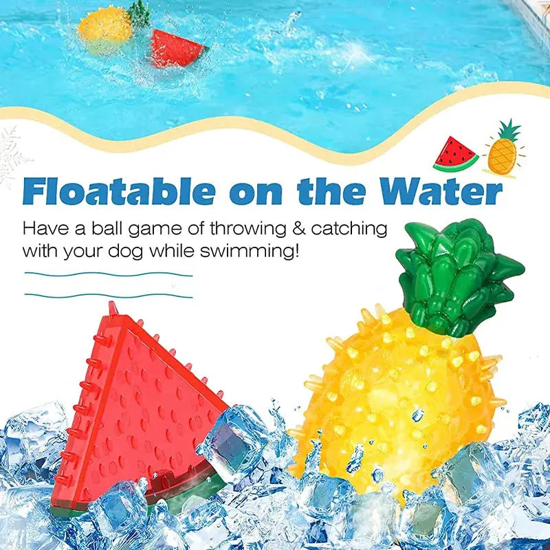 Pet Cooling Chew Toy Reusable Dog Cat Toy Teething Summer Cooling Watermelon Pineapple Lemon Durable Ice Frozen Fruit Shape Toys - Nova Trendz