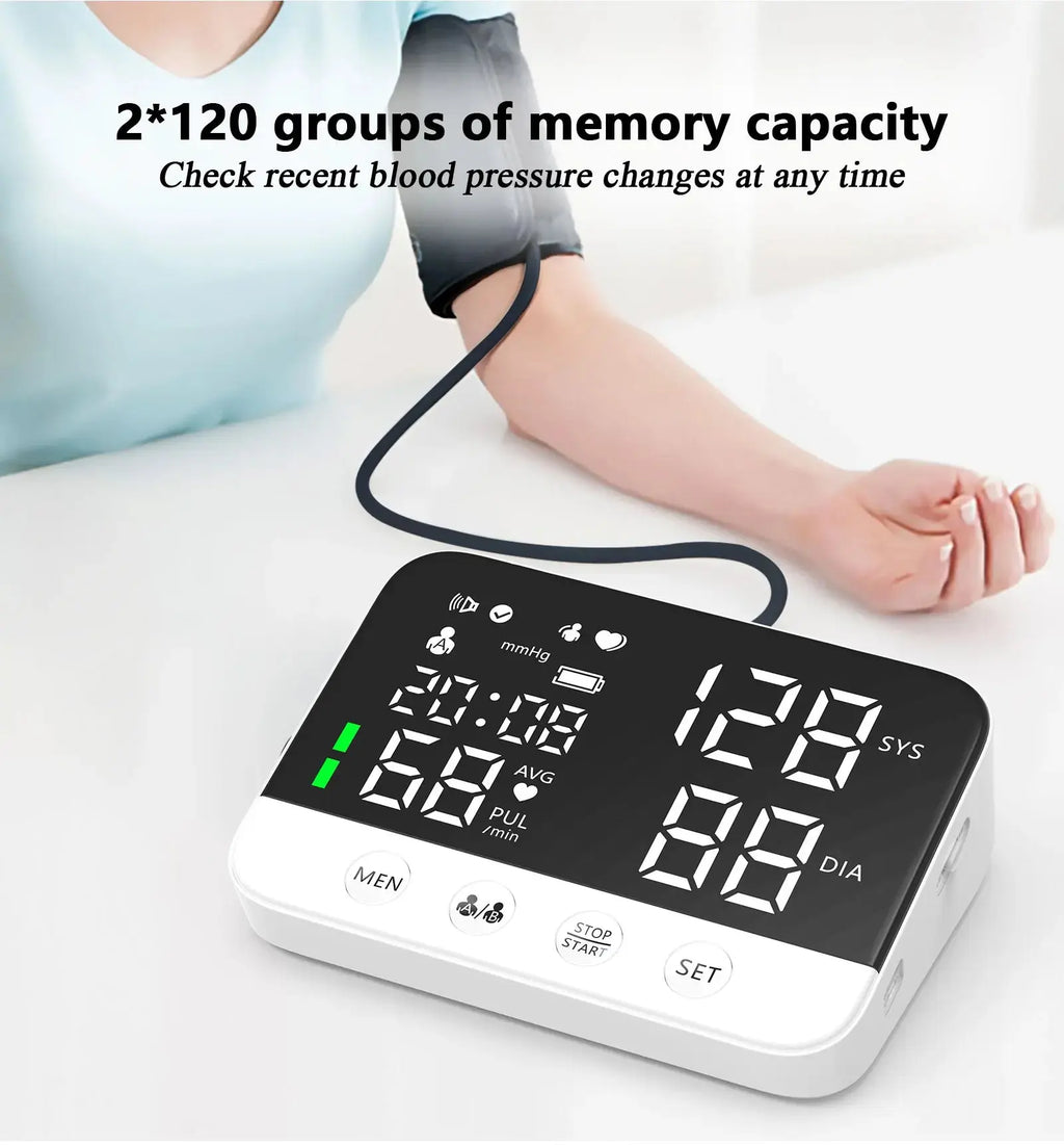 Blood Pressure Monitor Arm Cuff Tensiometer Tonometer Digital Voice Sphygmomanometer Electronic Medical BP Monitors Rechargeable Nova Trendz