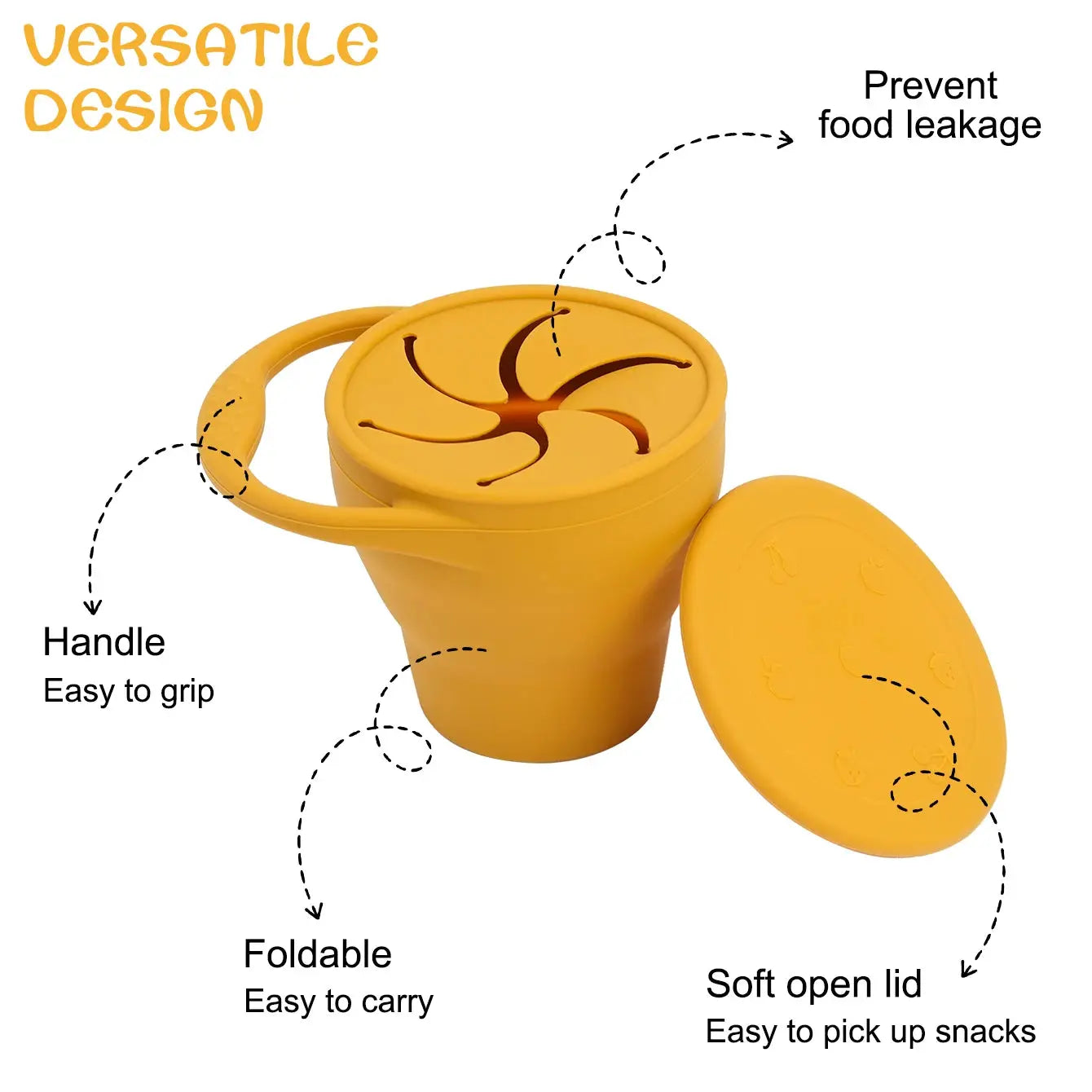 1PCS Baby Silicone Tableware Collapsible Snack Cup Baby Shower Gift Portable Baby Snack Box Feeding Trianing Baby Food Storage Nova Trendz