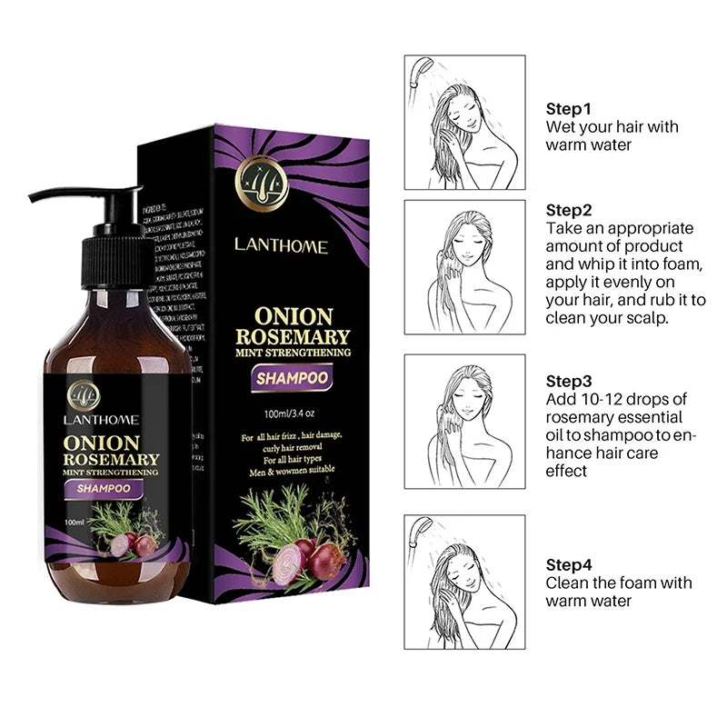 Volumizing Rosemary Onion Shampoo for Hair Care Rosemary & Onion Shampoo for Thickening and Deep Cleansing - Nova Trendz
