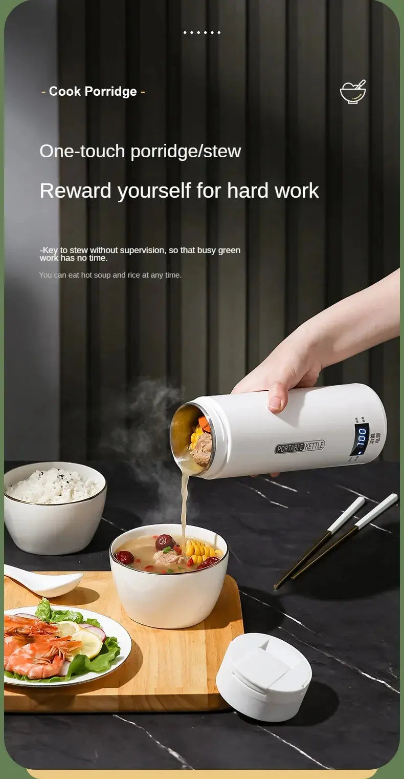 500ML Travel Electric T Kettle Fast Boiling Water Portable baby Milk Warmer Kettle 304 Stainless Steel Thermo Kettles Nova Trendz
