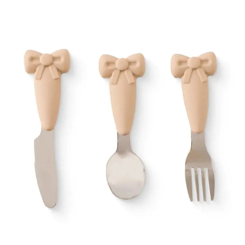 Baby Tableware Set BPA Free Silicone Bow Dish Tie Bowl Fork Food Plate Stainless Spoon Non-slip Tableware Newborn Feeding Tool Nova Trendz