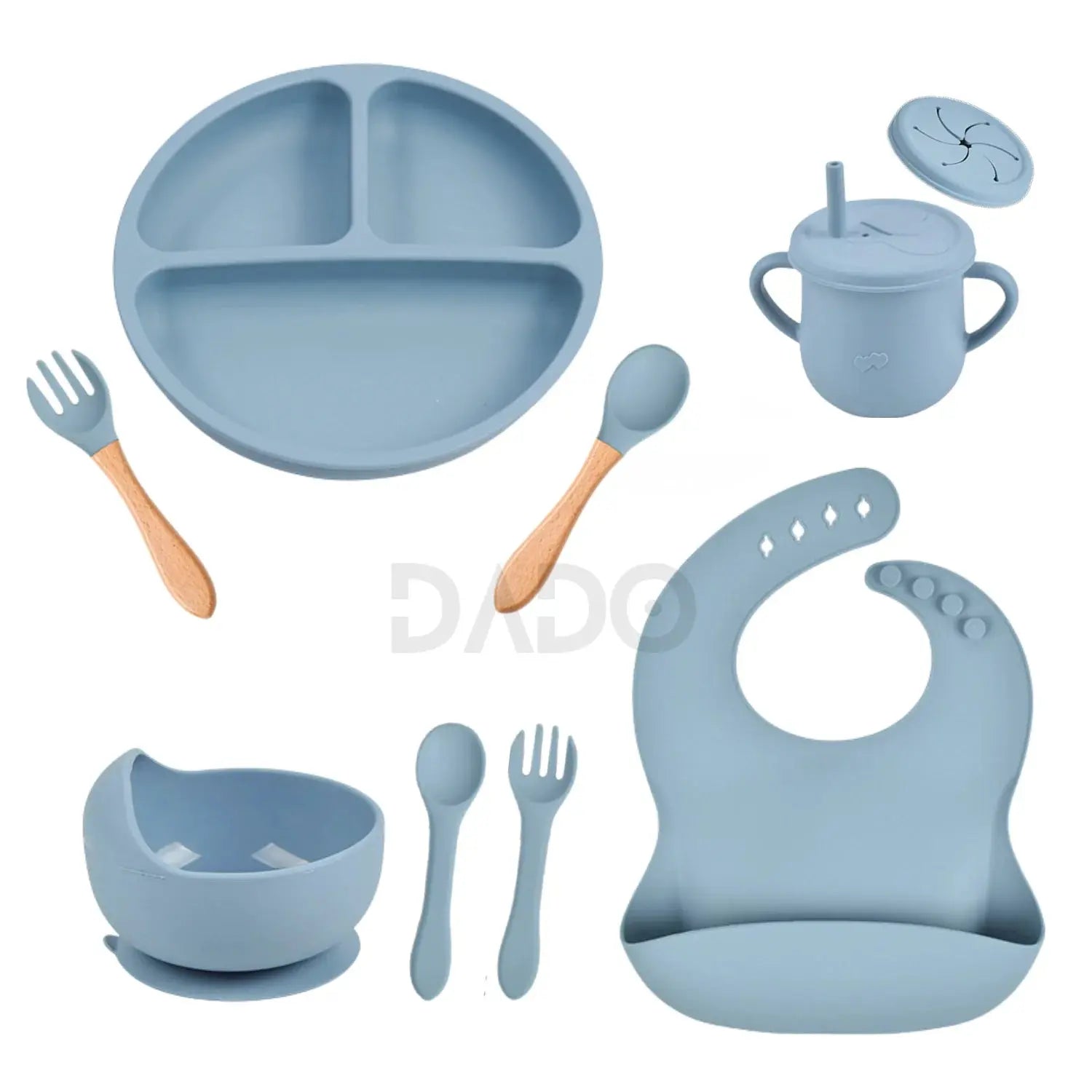 Customized Baby Silicone Feeding Set with Suction Cup Personalized Name Dish Divided Plate Bowl Spoon Cute Kid Eating Tableware Nova Trendz