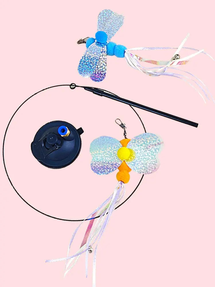 Powerful suction cup wire long rod plush cat stick cat toy self-exciting and relieving boredom and biting pet toy Nova Trendz