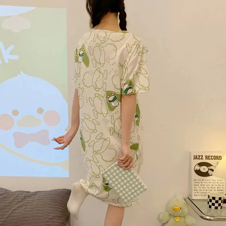 Maternity Clothings Nursing Dresses Breastfeeding Sleepwear Pattern Printing Cheerful and Lively Girl Feeling for Pregnant Women Nova Trendz