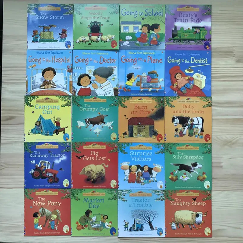20Books/set 15X15Cm Kids Usborne Picture Books for Children Baby Famous Story English Child Book Educativo Infantil - Nova Trendz