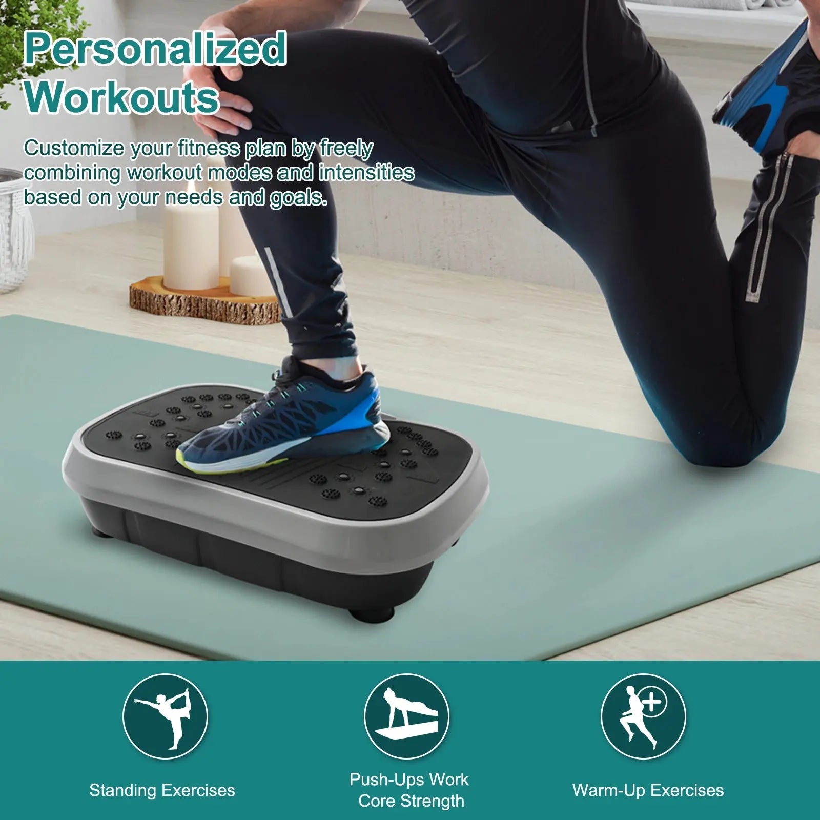 Vibration Plate Exercise Machine Fat-Burning Home Fitness Fat Slinger Shaping Whole Body Workout Portable Fitness Equipment Nova Trendz
