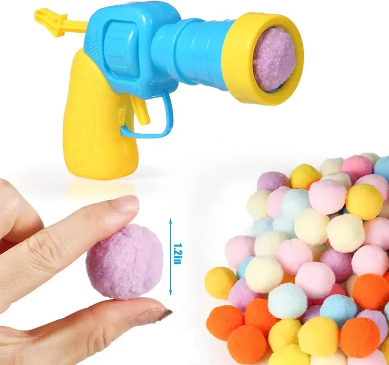 Cat Toys Interactive Launch Training Toy For Pet Kitten Creative Mini Shooting Gun Games Stretch Plush Ball Toys Pet Supplies - Nova Trendz