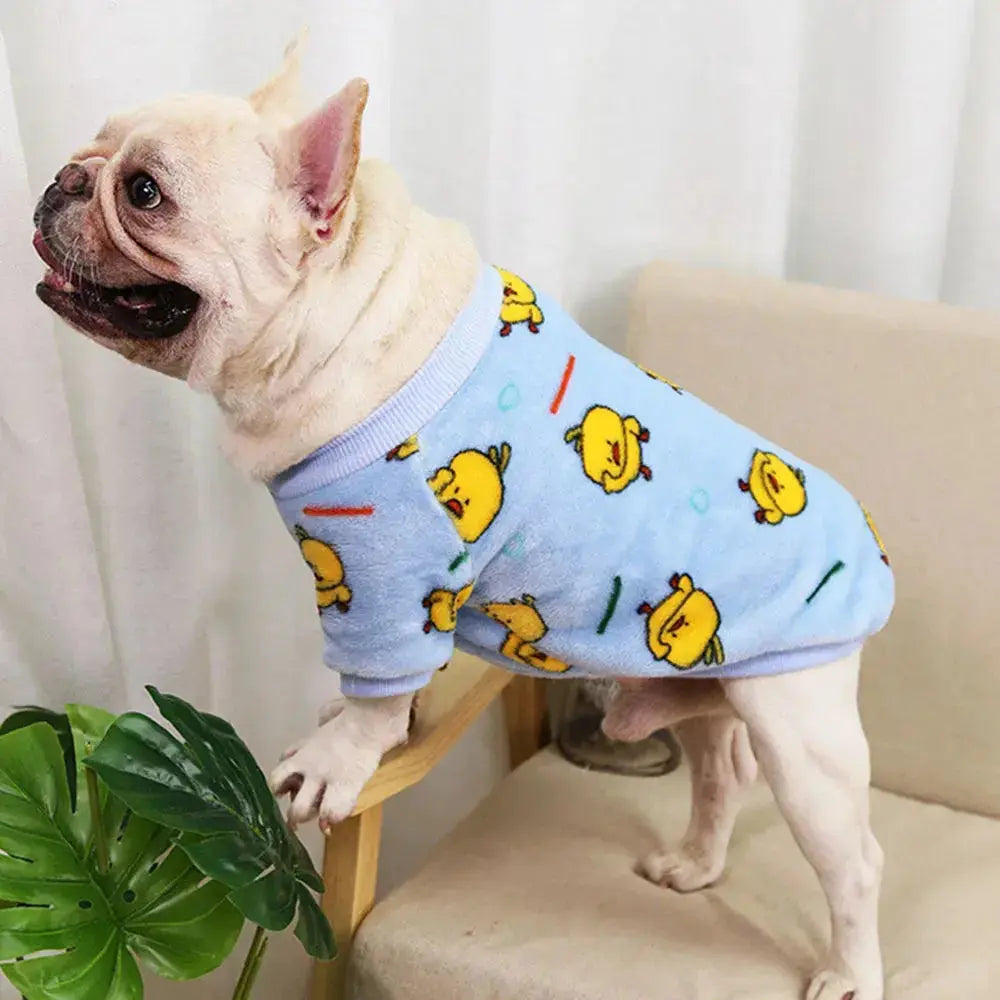Warm Dog Clothes Cute Print Puppy Pet Clothing French Bulldog Hoodie Winter Dog Pajamas Sweater Coat for Small Medium Dogs Cats - Nova Trendz