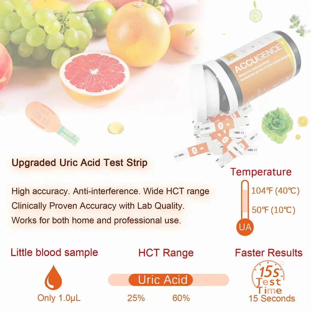 Blood Ketone Hemoglobin Uric Acid Blood Glucose Test Strips Test Strips for PM800 4 in 1 Meter Diabetes Gout HB Anemia Monitor Nova Trendz