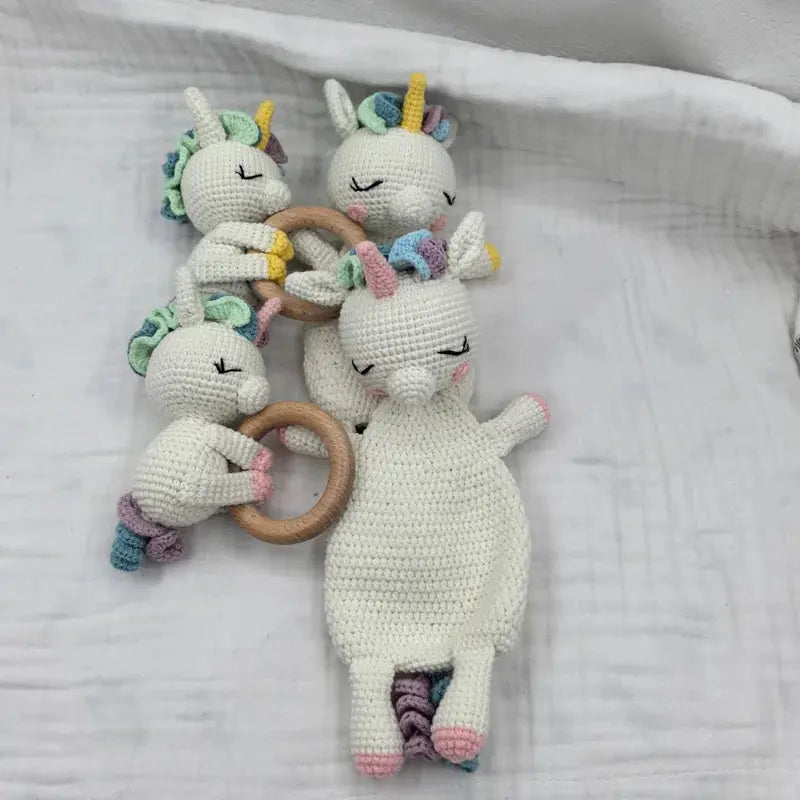 Baby Security Blanket Towel Feeding Bib Soft Towel Cotton Burping Cloth Infant Shower Gift Knitted Lovely Animal Rattle Sleep To Nova Trendz