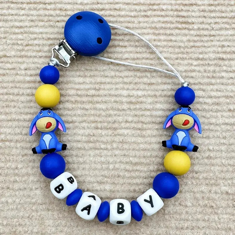 Personalize Silicone Letters Name Baby Popular Silicone Bead Pendant Pacifier Clips Chains Holder Teether Baby Kawaii Toy Gifts Nova Trendz