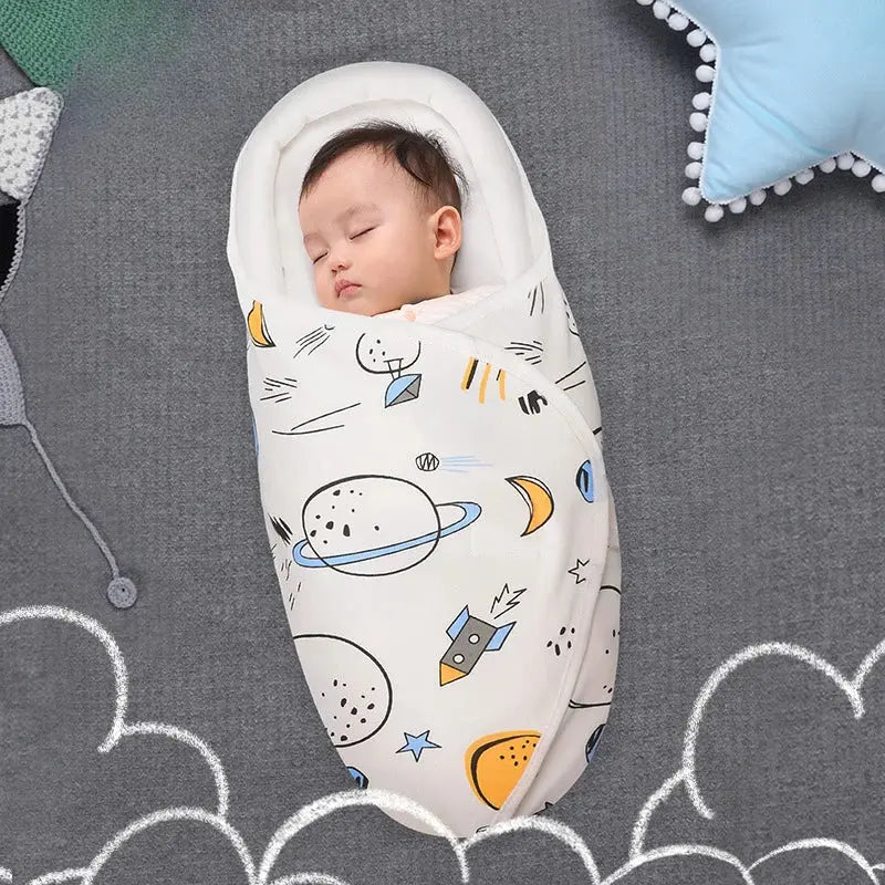 Newborn Baby Swaddle Wrap Adjustable Newborn Hat Set Anti-kick Swaddle Warm Soft BlanketSuitable for Babies Aged 0-3 Months - Nova Trendz