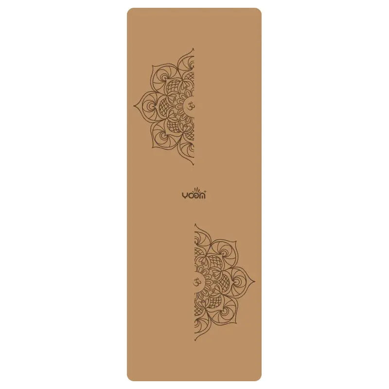 ‌Natural Rubber & Cork Yoga Mat - 68cm Extra-Wide 5mm Thick Gymnastic Mat with Laser-Engraved Alignment Lines & Logo Printing‌ ‌ Nova Trendz