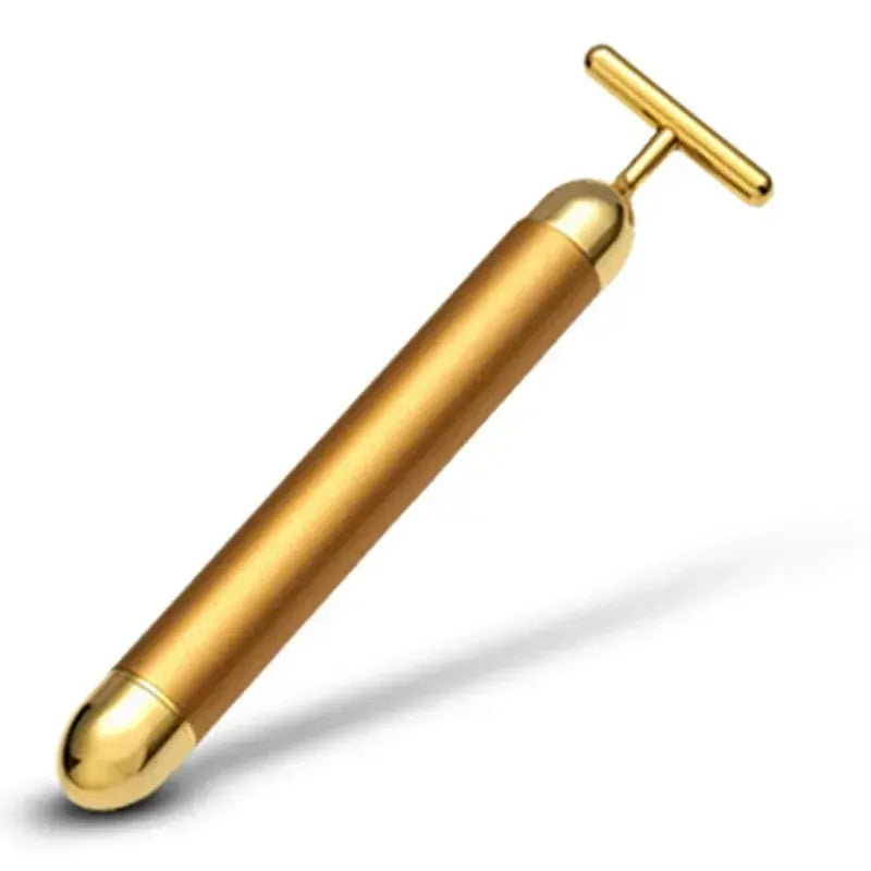 24K Gold Beauty Bar Face Massager Electric Vibrating Rose Quartz 3D Roller Face Lifting Body Facial Gua Sha Jade Roller Nova Trendz