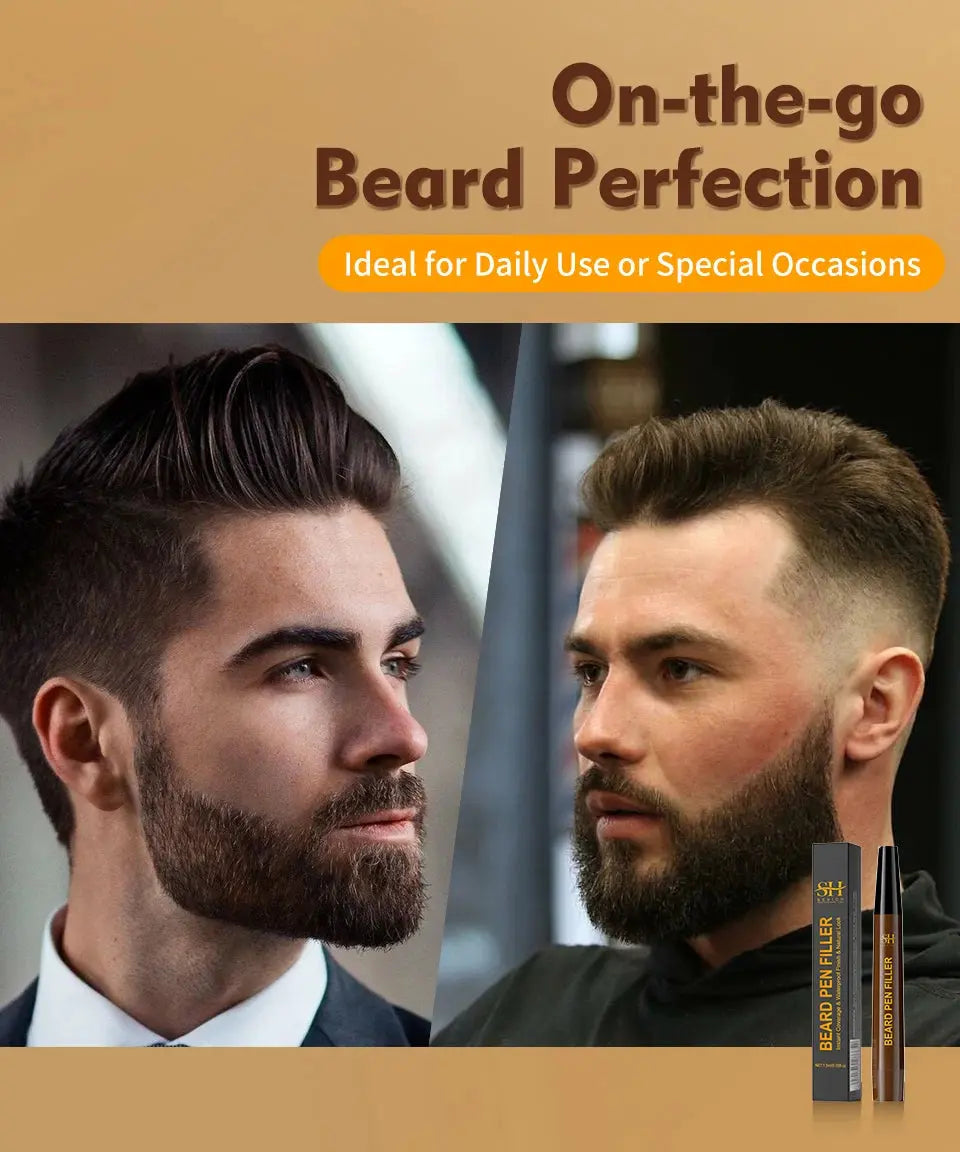 Waterproof Beard Pen Filler Men Moustache Coloring Pen Beard Coloring Filling Enhancer Black Fiber Hair Beard Stuffing Pen Tool Nova Trendz