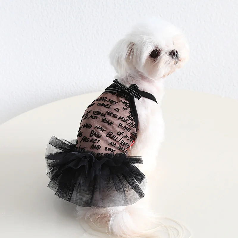 Dogs and Cats Dress Letters and Lace Design Pet Puppy Shirt Spring/Summer Clothes Outfit 2 Colours