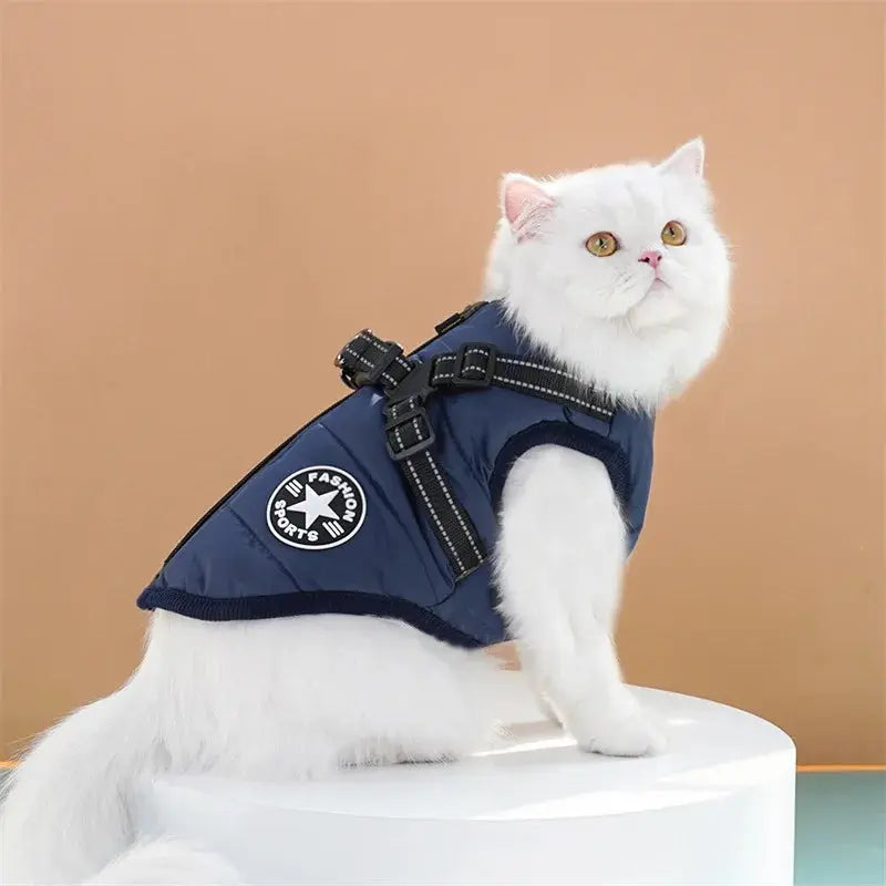 Pet Dog Coat with Harness Winter Cat Waterproof Coat Zipper Dog Jacket with Reflective Harness for Smal Medium Large Dogs - Nova Trendz