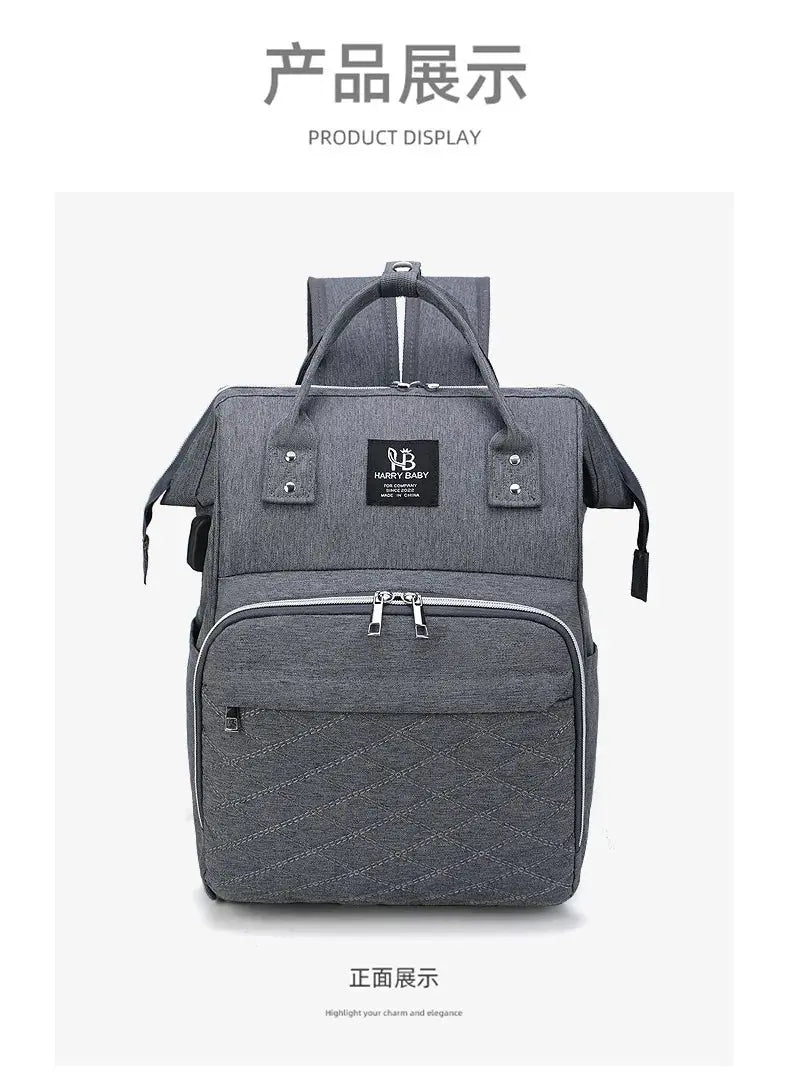 Multi-functional Mummy  Shoulder Storage Bag Out Fashion Mother USB Port Bag Large Capacity Backpack Baby Stroller Hanging Bag Nova Trendz