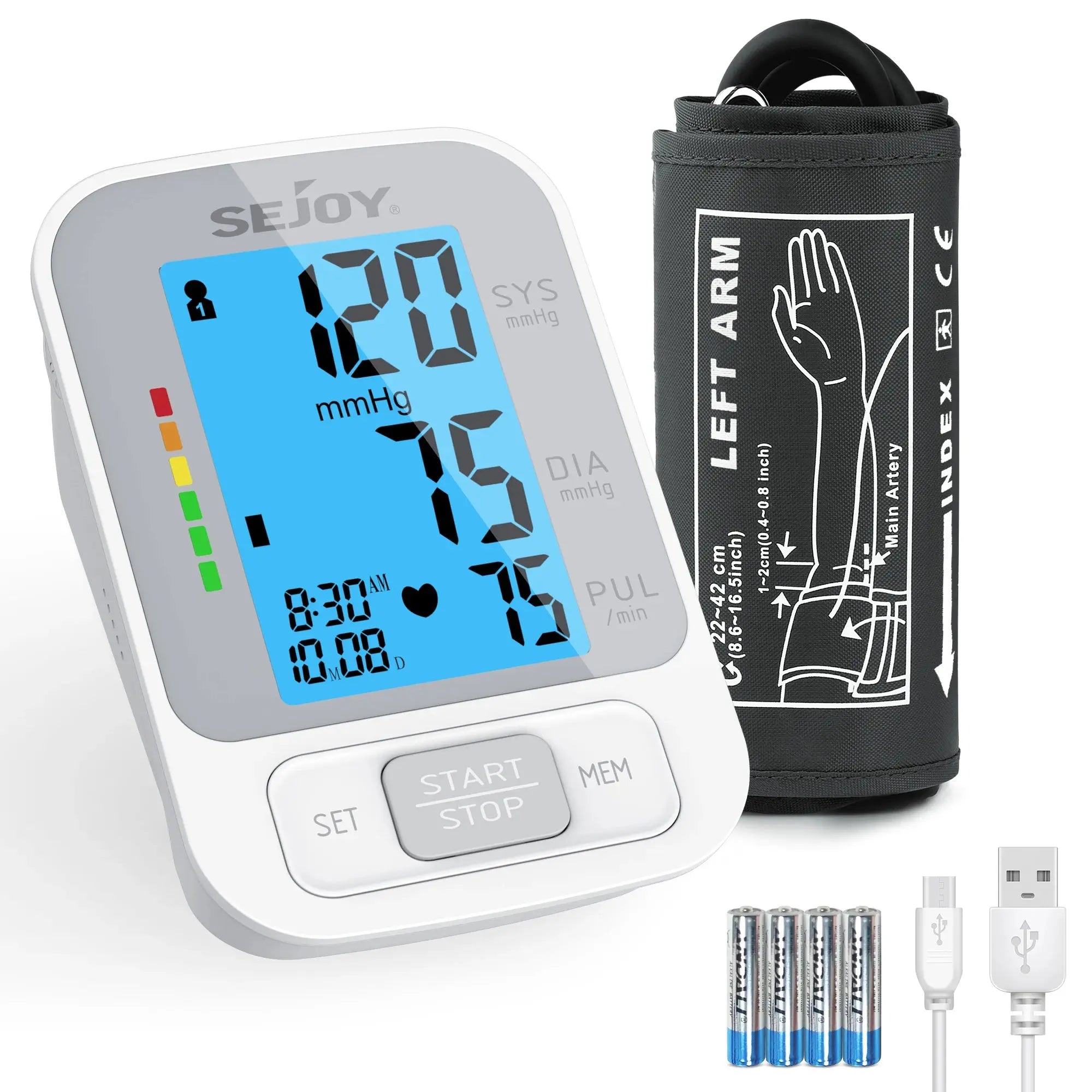 SEJOY Upper Arm Automatic Sphygmomanometer English Voice Backlight Blood Pressure Monitor  High Accurate BP Monitors Nova Trendz