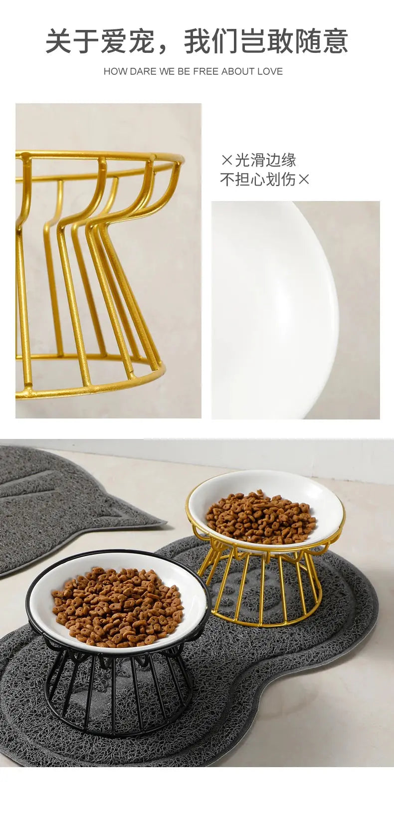 Ceramic For Dog Cat Puppy Kitten Elevated Cat Feeder Drinker Pet Feeder Bowl Pet Supplies Cat Food Bowl Water Feeder Container Nova Trendz