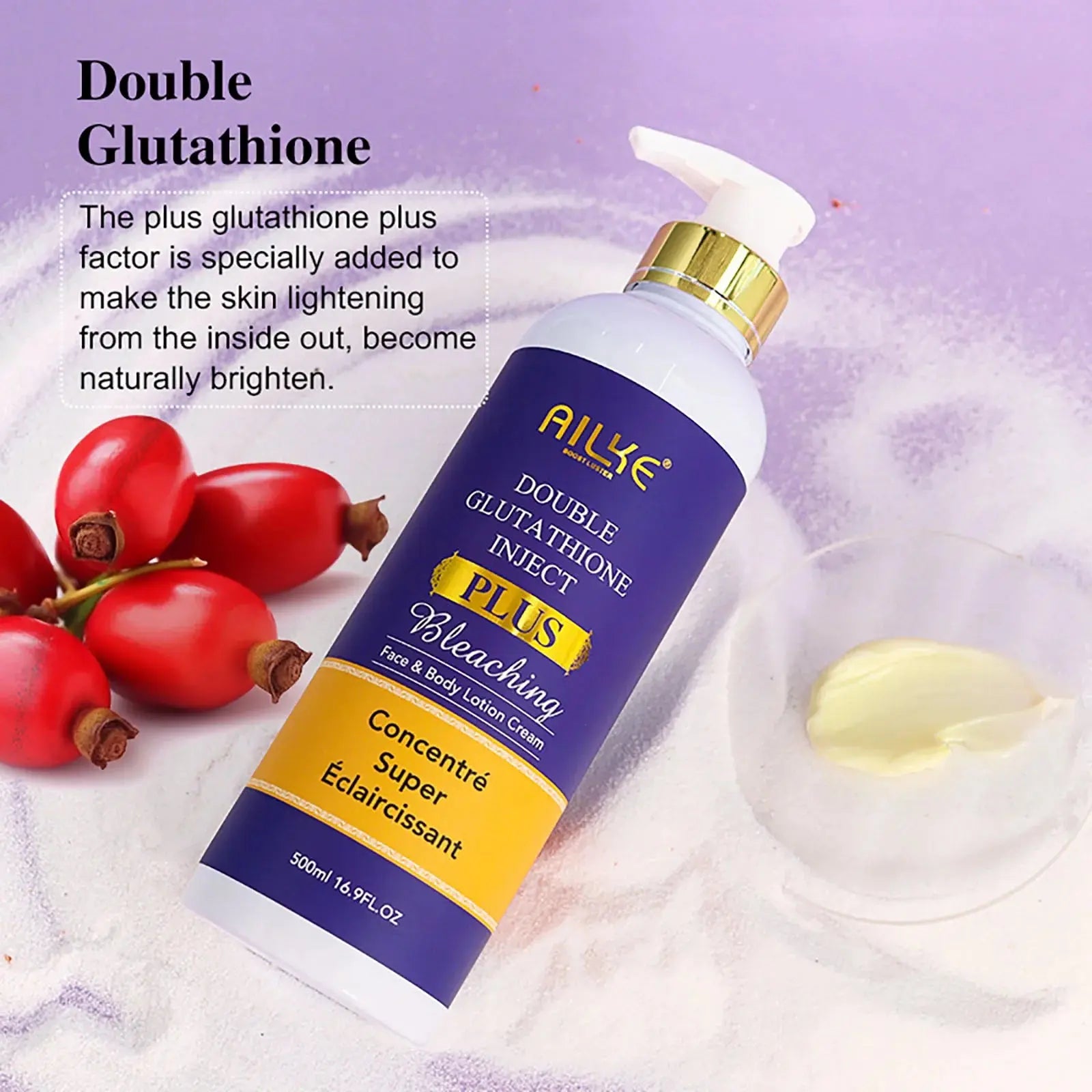 AILKE Glutathione PLUS Skin Care Set, Advanced Lightening Lotion, Moisturizes Softens Skin, Skin Bleaching Kit for Men, Women Nova Trendz