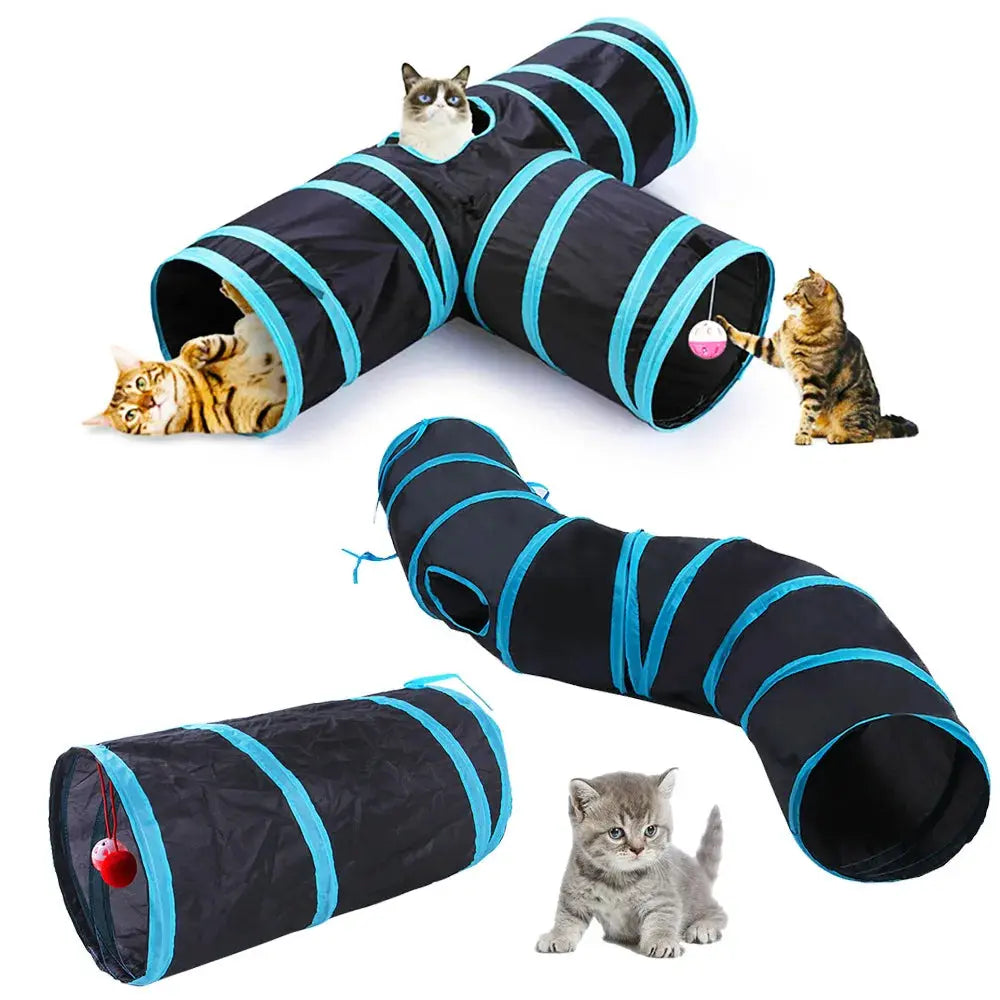 Cat Tunnel Pet Supplies Cat S T Pass Play Tunnel Foldable Cat Tunnel Cat Toy Breathable Drill Barrel for Indoor loud paper - Nova Trendz