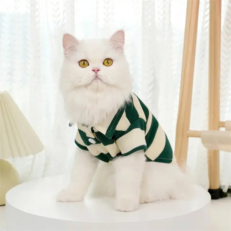 Summer Dog Clothes Fashion Simple Striped Dog Shirts Chihuahua French Bulldog Soft Vest Puppy Outfit Apparel Pet Costume - Nova Trendz