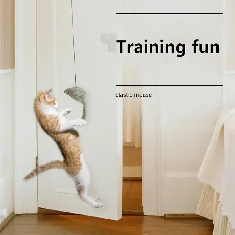 Simulation Mouse Cats Toy Funny Self-hey Hanging Door Retractable Cats Stick Scratch Rope Mouse Cat Interactive Toy Cat Supplies - Nova Trendz