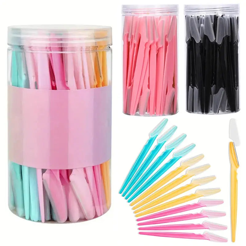 5/10/30/40/66pcs Eyebrow Razors Kit Facial Eye Brow Trimmer Multifunction Facial Hair Removal Tool with Container Safety Beauty Nova Trendz