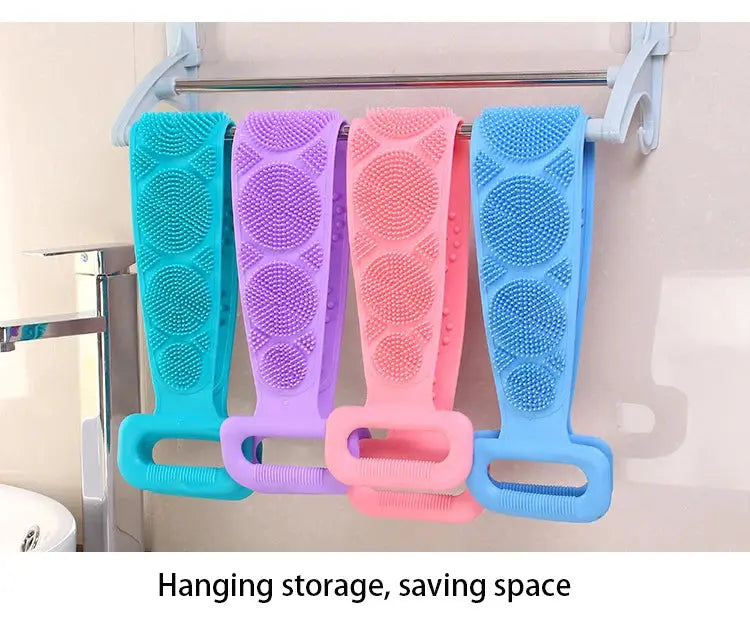 Body Sponge Silicone Brushes Bath Towels Scrubber Rubbing Back Peeling Massage Shower Belt Extended Skin Clean Brushes Nova Trendz